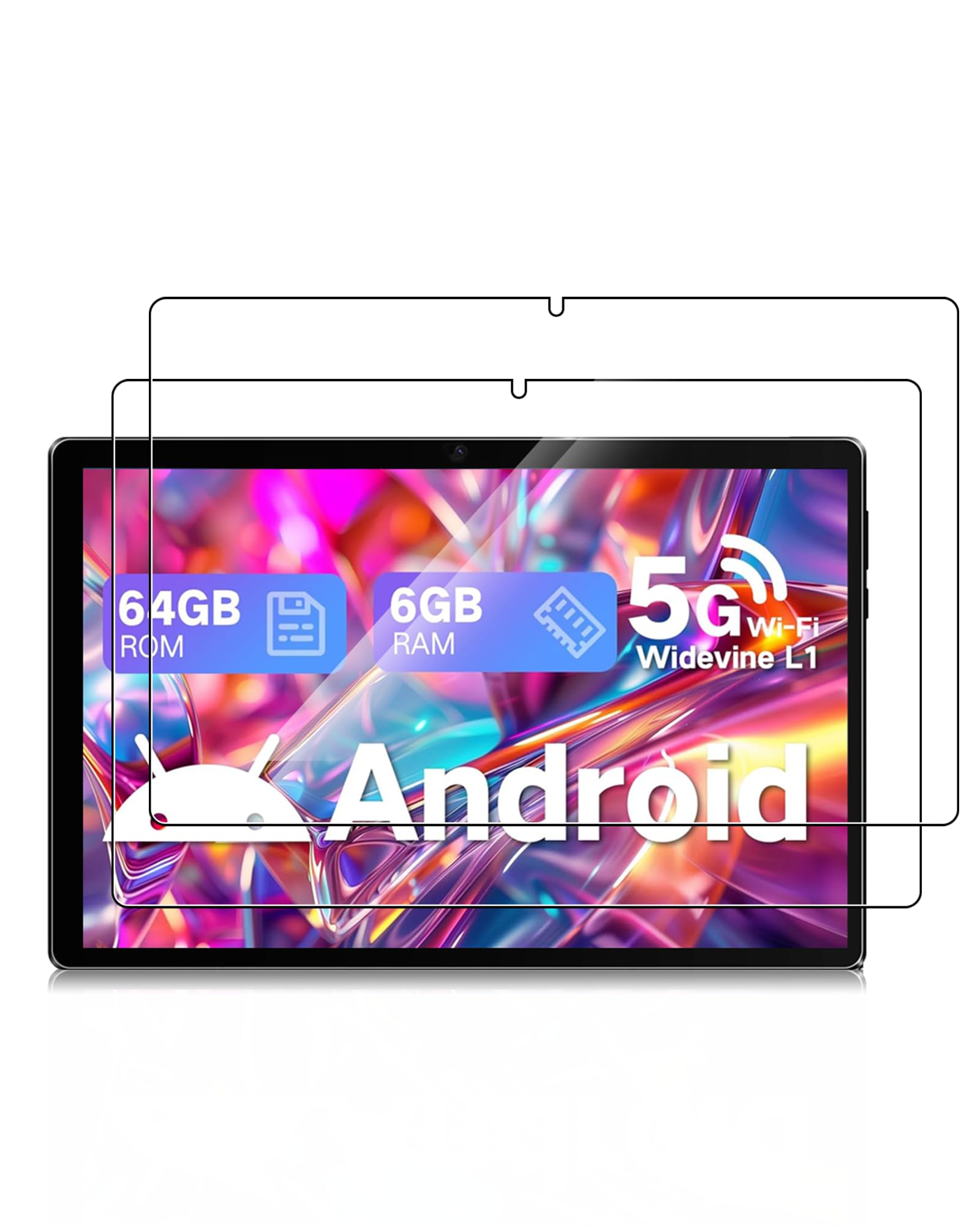  2Packung Bildschirmschutz für Lectrus AP32/ZIOVO Z168/Vekoy C10/SUAAT S3 10,1 Zoll Tablet, dürres Hartes Glas, Blasenfr