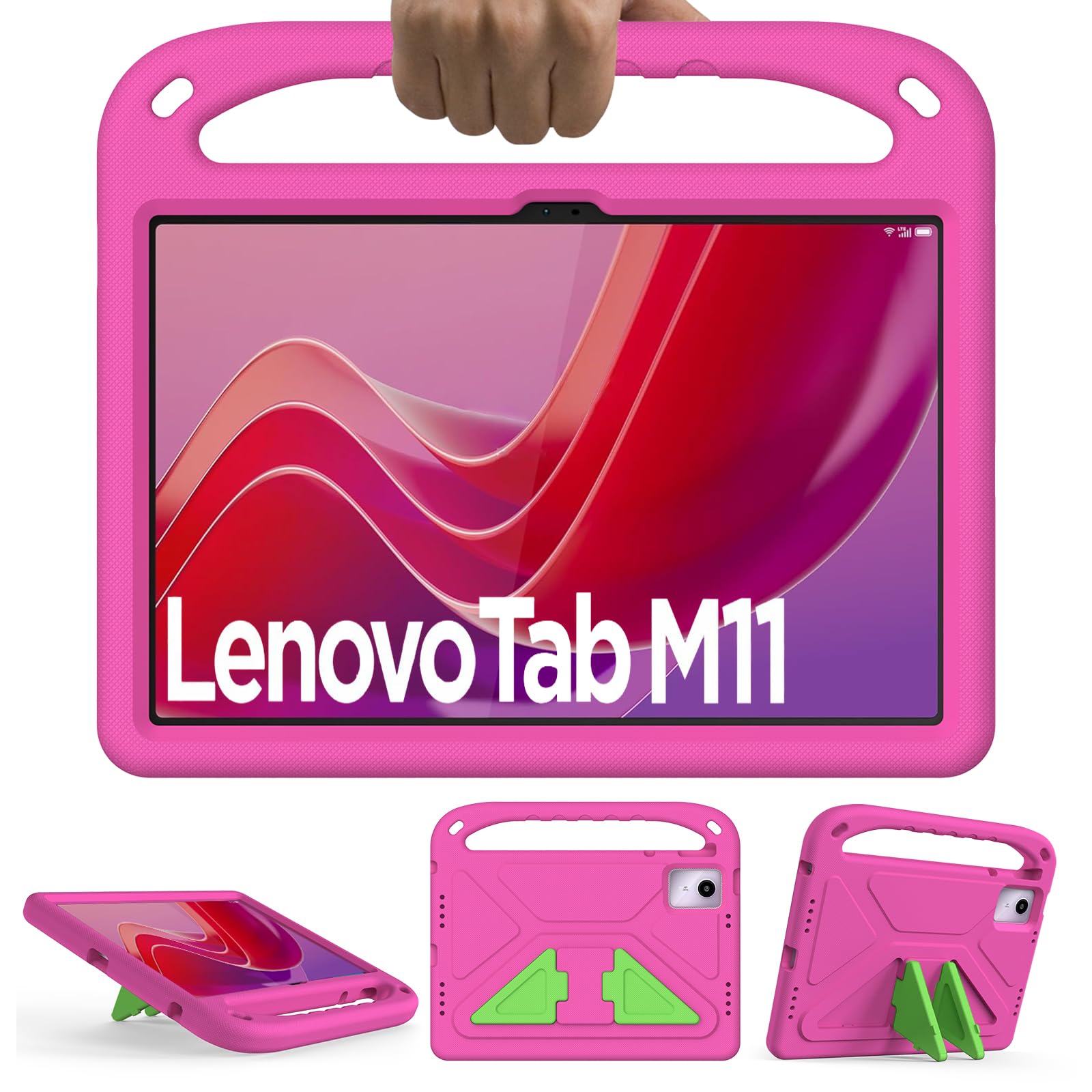 Kinder-Schutzhülle für Lenovo Tab M11 11 Zoll leicht stoßfest Magenta
