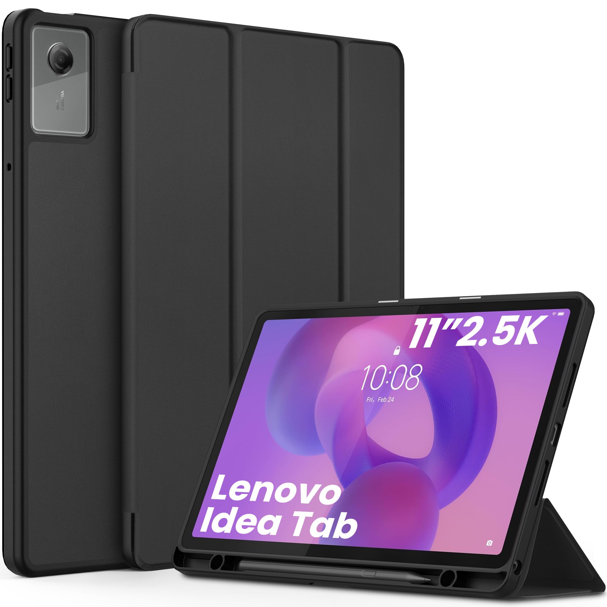 EasyAcc Hülle für Lenovo Idea Tab 11 Zoll Tablet 2025, Ultra Dünn mit Stifthalter und Standfunktion,Slim PU Leder Schutz